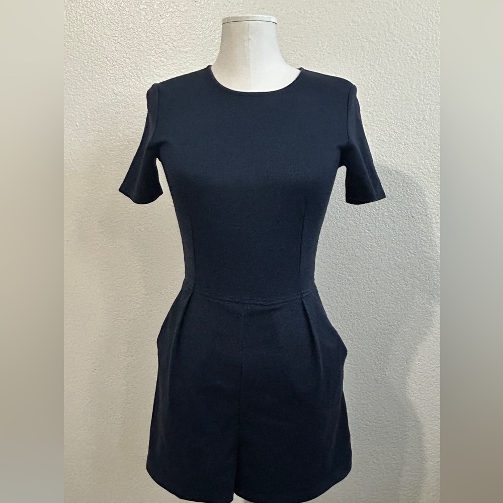 Uniqlo navy romper with pockets size small